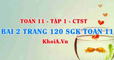 Bài 2 trang 120 SGK Toán 11 Tập 1 Chân trời sáng tạo